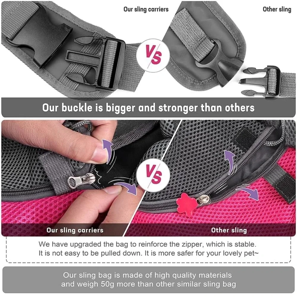 Gray Pet Sling Carrier Size M